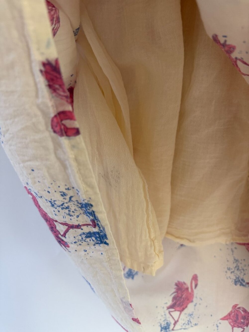 Vintage 80s 90s Pink Flamingo Japanese Cotton dress CUA Collection - Picture 5 of 6